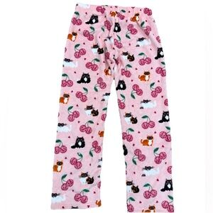 NWT Berkshire Cat Creations Fuzzy Fleece Lounge Pajama Pants S Disco Cats Pink